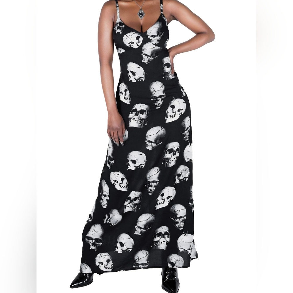 Killstar Heads Rollin' Skull Maxi Dress